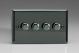 IIDP304 Varilight V-Plus Series 4 Gang 40-300 Watt/VA Dimmer Iridium Black (Gloss) Effect Finish