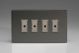 JDIE104S Varilight V-Pro Multi Point Remote (MPR) Series 4 Gang 0-100 Watts Multi Point Remote Master LED Dimmer Screwless Iridium Black (Gloss) Effect Finish
