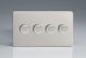 JDNDP254S Varilight V-Pro Series 4 Gang 0-120W Trailing Edge LED Dimmer Screwless Satin Chrome Effect Finish