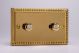 JGDP602 Varilight V-Pro High Power Series 2 Gang 0-300W Trailing Edge LED Dimmer Georgian Polished Brass Coated
