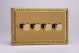 JGDS4 Varilight V-Pro Smart Series 4 Gang Companion Controller (For Both Supla WiFi and Non-WiFi) use only with a Smart Master to create Multi-Way Dimming, Classic Georgian Polished Brass Coated