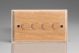 JLKP4-S2W Varilight V-Pro Series 4 Gang 0-120W Trailing Edge LED Dimmer Kilnwood Classic Wood Limed Oak With Wood Knobs
