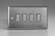 JTES004 Varilight V-Pro Multi Point Tactile Touch Supplementary Controller (MP Supplementary Controller) Series 4 Gang Unit for use with V-Pro Multi Point Remote Master Dimmers Classic Brushed Steel