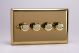 JVDM104 Varilight V-Pro Smart Series Master Dimmer (non WIFI) 4 Gang 0-120W Trailing Edge LED Classic Victorian Polished Brass Coated
