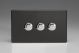 KDLDP183S [WDLD3S + 3x MKP180] Varilight V-Com Series 3 Gang 15-180 Watt Leading Edge LED Dimmer Screwless Premium Black Plastic