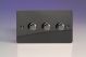 KFIDP103 [WFID3 + 3x MKP100] Varilight V-Com Series 3 Gang 0-100 Watt Leading Edge LED Dimmer Ultra Flat Iridium Black (Gloss) Effect Finish