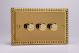 KGDP183 Varilight V-Com Series 3 Gang 15-180 Watt Leading Edge LED Dimmer Georgian Polished Brass Coated