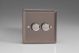 KRP182 [WR2 + 2x MKP180] Varilight V-Com Series 2 Gang 15-180 Watt Leading Edge LED Dimmer Classic Pewter Effect Finish