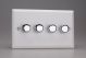 KYDP104.CW Varilight V-Com Series 4 Gang 0-100 Watt Leading Edge LED Dimmer Urban Powder Coated Chalk White Finish