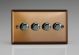 KYDP184.BZ [WYD4.BZ + 4x MKP180] Varilight V-Com Series 4 Gang 15-180 Watt Leading Edge LED Dimmer Urban Brushed Bronze Effect