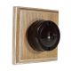 LIN01-1-LK-S2W Single Linden Brown Bakelite Dolly Switch, 1- or 2- Way, 6 Amp, on a Limed Oak Base