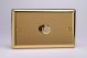 TVDR1001 [WVD1 + MTR1000] Varilight V-Dim Safety Series 1 Gang 200-1000 Watt Dimmer Classic Victorian Polished Brass Coated, Double Plate