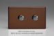 WDMD2S Varilight Matrix 2-Gang Double Plate Unpopulated Dimmer Kit. Screwless Mocha Effect Finish