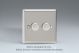 WN2 Varilight Matrix 2-Gang Single Plate Unpopulated Dimmer Kit. Classic Satin Chrome Effect Finish