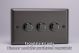 WPD3 Varilight Matrix 3-Gang Double Plate Unpopulated Dimmer Kit. Classic Graphite 21 Effect Finish