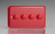 WYD4.PR Varilight Matrix 4-Gang Double Plate Unpopulated Dimmer Kit. Lily Pillar Box Red