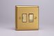 XB6D Varilight 1 Gang 13 Amp Double Pole Switched Fused Spur Classic Brushed Brass Effect with Polished Brass Switch and Fuse Cover,