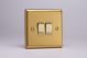 XB77D Varilight 2 Gang Comprising of 2 Intermediate (3 Way) 10 Amp Switch Classic Brushed Brass Effect with Polished Brass Switches