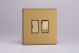 XDB6DS Varilight 1 Gang 13 Amp Double Pole Switched Fused Spur Screwless Brushed Brass Effect Finish With Polished Brass Switch and Fuse Cover