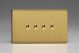 XDBT9S Varilight 4 Gang 10 Amp Toggle Switch Screwless Brushed Brass Effect Finish With Polished Brass Toggle Switches