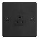 XDERP2AB.MB Varilight 1 Gang 2 Amp Black Round Pin Socket 0-460 Watts Essential Matt Black Finish With Black Socket