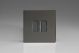 XDIBP2S Varilight 2 Gang 10 Amp Push-to-make, Bell Push, Retractive Switch Screwless Iridium Black (Gloss) Effect Finish With Iridium Black Switches