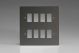 XDIPG8 [PLUS 2 x PGRID4 SUBSTRATES] Varilight 8 Gang Power Grid Faceplate Including  Power Grid Frames Dimension Iridium Black (Gloss) Effect Finish