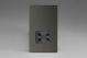 XDISSBS Varilight Black Dual Voltage 240V/115V IP41 Shaver Socket Screwless Iridium Black (Gloss) Effect Finish With Black Socket