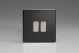 XDL71S Varilight 2 Gang Comprising of 1 Intermediate (3 Way) and 1 Standard (1 or 2 Way) 10 Amp Switch Screwless Premium Black Plastic With Polished Chrome Switches