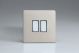 XDNBP2S Varilight 2 Gang 10 Amp Push-to-make, Bell Push, Retractive Switch Screwless Satin Chrome Effect Finish With Polished Chrome Switches
