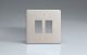 XDNPG2 [PLUS PGRID2 SUBSTRATE] Varilight 2 Gang Power Grid Faceplate Including Power Grid Frame Dimension Satin Chrome Effect Finish