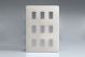 XDNPG9 [PLUS 3 x PGRID3 SUBSTRATES] Varilight 9 Gang Power Grid Faceplate Including  Power Grid Frames Dimension Satin Chrome Effect Finish