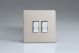 XDNR2S Varilight 2 Gang 10 Amp 2 Way & Off Retractive Switch Screwless Satin Chrome Effect Finish With Polished Chrome Switches