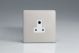 XDNRP5AWS Varilight 1 Gang 5 Amp White Round Pin Socket 0-1150 Watts Screwless Satin Chrome Effect Finish With White Socket
