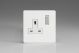 XDQ4WS Varilight 1 Gang 13 Amp Double Pole Switched Socket Screwless Premium White Plastic With White Socket and Polished Chrome Switch