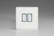 XDQBP2S Varilight 2 Gang 10 Amp Push-to-make, Bell Push, Retractive Switch Screwless Premium White Plastic With Polished Chrome Switches