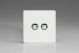 XDQP2S Varilight 2 Gang 6 Amp Push-on/off Impulse Switch Screwless Premium White Plastic With Chrome Buttons