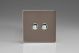 XDRP2S Varilight 2 Gang 6 Amp Push-on/off Impulse Switch Screwless Pewter Effect Finish With Chrome Buttons