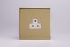 XDVRP2AWS Varilight 1 Gang 2 Amp White Round Pin Socket 0-460 Watts Screwless Polished Brass Coated With White Socket