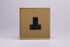 XDVRP5ABS Varilight 1 Gang 5 Amp Black Round Pin Socket 0-1150 Watts Screwless Polished Brass Coated With Black Socket