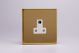 XDVRP5AWS Varilight 1 Gang 5 Amp White Round Pin Socket 0-1150 Watts Screwless Polished Brass Coated With White Socket