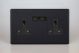 XDY5U2BS.MB Varilight 2 Gang 13 Amp Single Pole Unswitched Socket with 2 Optimised USB Charging Ports Urban Screwless Matt Black Finish With Black Sockets