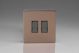 XDYR2S.BZ Varilight 2 Gang 10 Amp 2 Way & Off Retractive Switch Urban Screwless Brushed Bronze Effect Finish With Iridium Black Switches