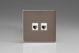 XER2RJ456S Varilight Euro Fixed Range 2 Gang RJ456 Cat 6 White Data Socket European Screwless Pewter Effect Finish