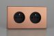 XEY44FB.BC Varilight Euro Fixed Range 2 Gang 16 Amp Euro (Pin Earth) Flush Design Socket European Screwless Brushed Copper Effect Finish
