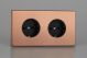 XEY55FB.BC Varilight Euro Fixed Range 2 Gang 16 Amp Schuko Earth Flush Design Socket European Screwless Brushed Copper Effect Finish
