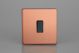 XEY7S.BC Varilight Euro Fixed Range 1 Gang 10 Amp Intermediate Rocker Switch European Screwless Brushed Copper Effect Finish