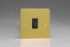 XFBBPB Varilight 1 Gang 10 Amp Push-to-make, Bell Push, Retractive Black Switch Ultra Flat Brushed Brass Effect Finish With Black Switch