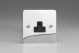 XFCRP2AB Varilight 1 Gang 2 Amp Black Round Pin Socket 0-460 Watts Ultra Flat Polished Chrome Coated With Black Socket