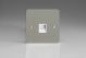 XFSTMW Varilight 1 Gang WhiteTelephone Master Socket Ultra Flat Brushed Stainless Steel